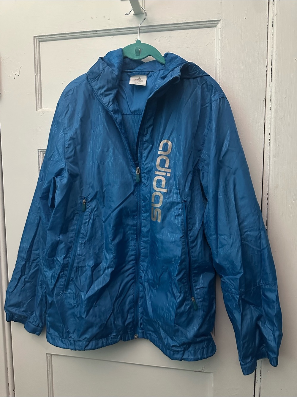 adidas Blue Men's Hooded Raincoat